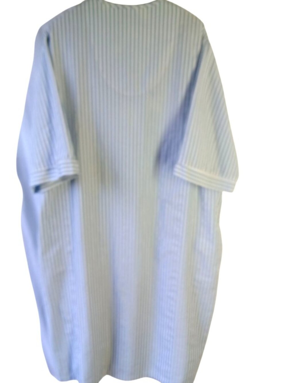 Vintage Collections Blue White Striped Seersucker House Dress Robe Size XXXL 3Xl - Picture 5 of 13